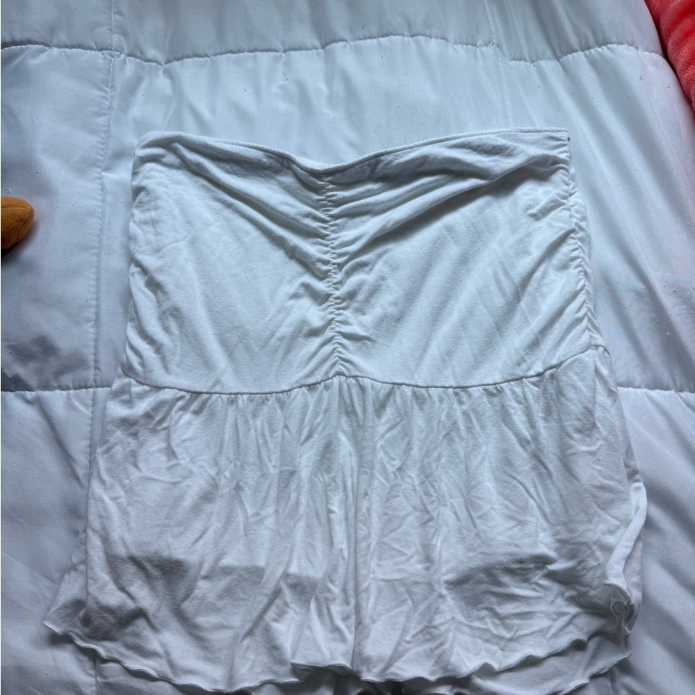 Hollister White Ruched Skirt